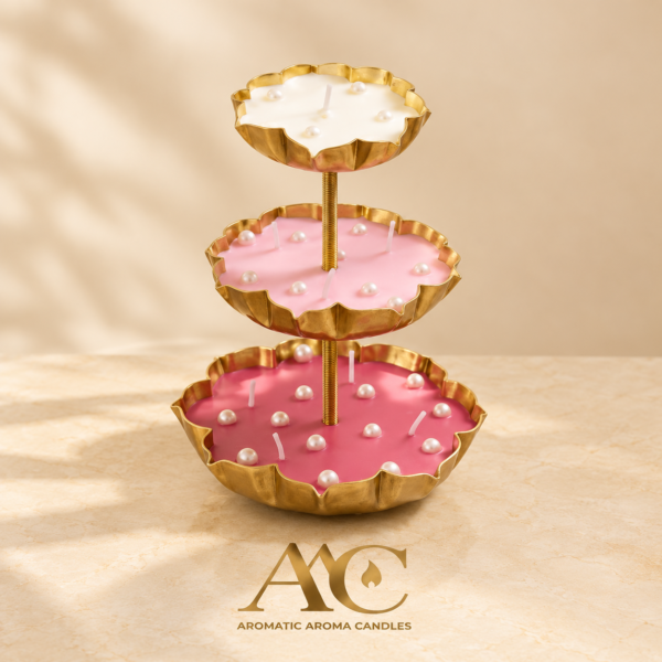 3-Tier Elegance Pearl Candle Urli
