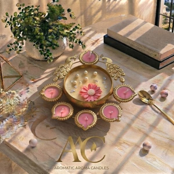 Mayur Pankh Diya Urli Centerpiece Candle