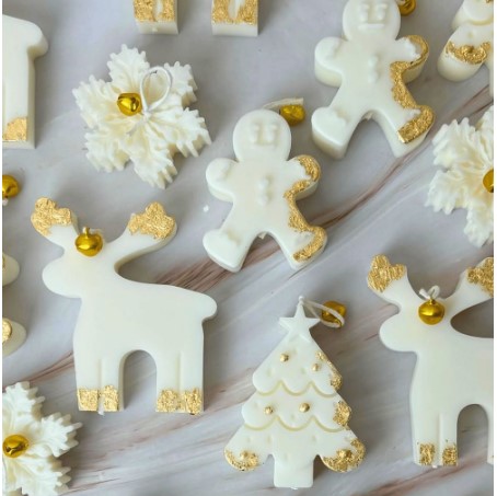 4-Piece Gold-Flecked Christmas Candle Gift Set