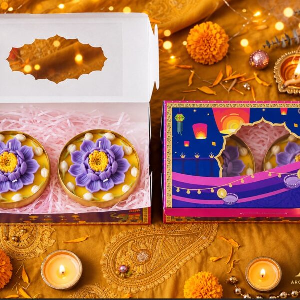 Lotus Floral Double Urli Candle Gift Set