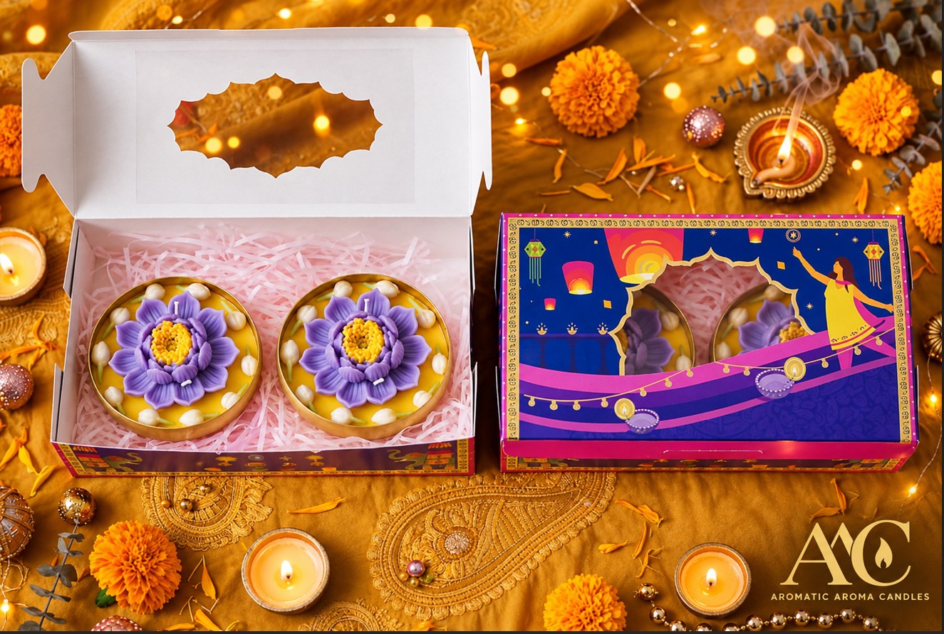 Lotus Floral Double Urli Candle Gift Set