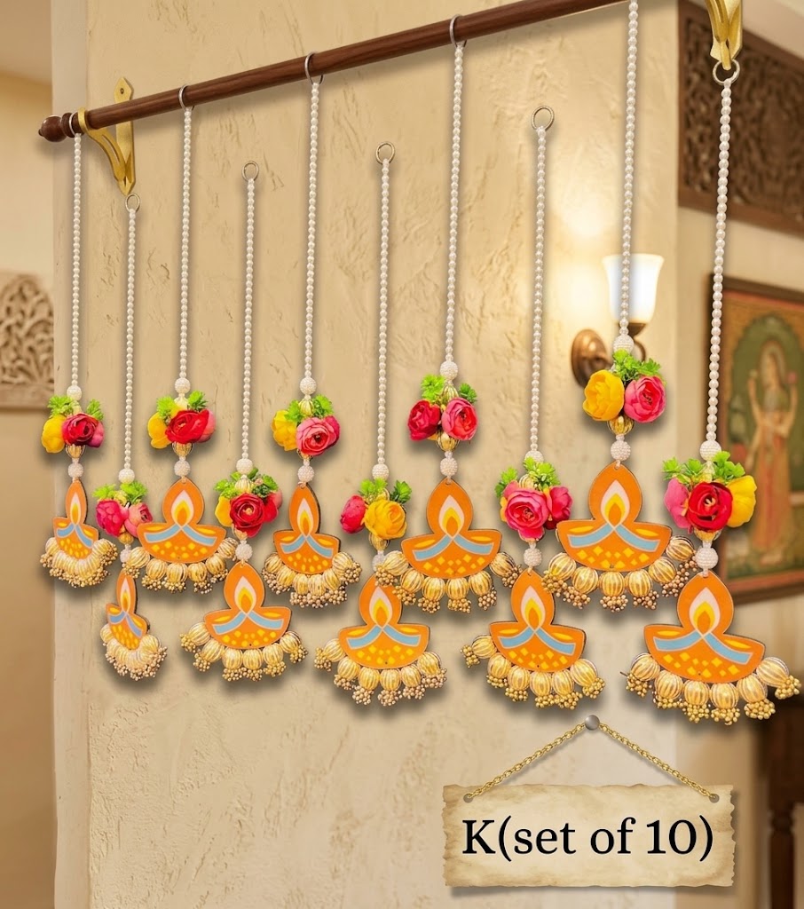 Diya Floral Hanging Set (Set of 2/Pair)