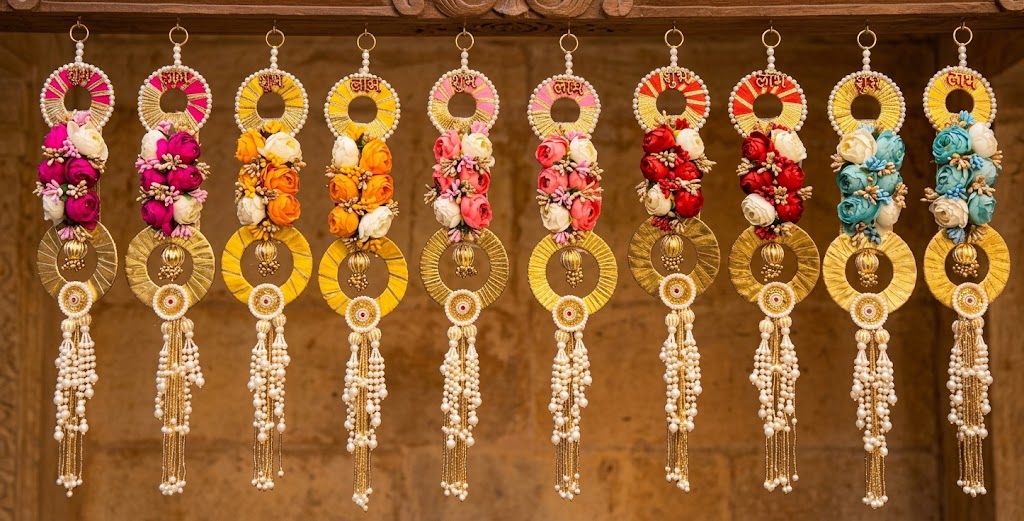 Handcrafted Royal Ethnic Shubh Labh Hanging Set
