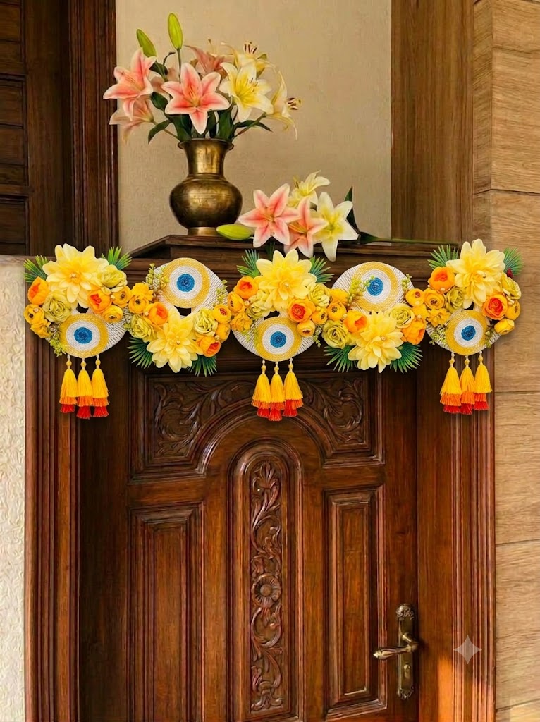 Floral Evil Eye Toran