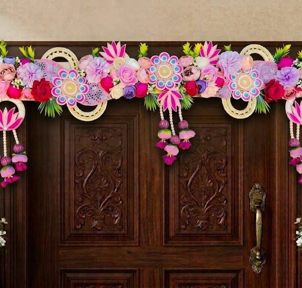 Floral Pink Lotus Toran